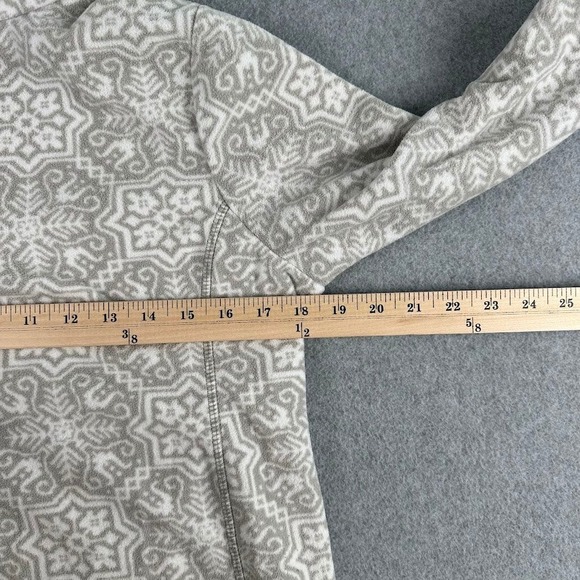 Lands End Women's Fleece Pullover Sweater Snowflake Pattern Gray White Small 6-8 - Picture 5 of 10